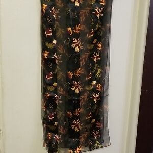 Autumn Leaf Patterned Scarf